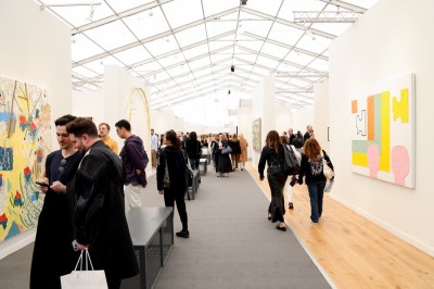 Atmosphere at Frieze LA at the Santa Monica Airport on February 29, 2024 in Los Angeles, California.