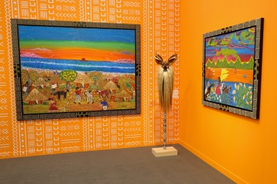 Atmosphere at Frieze LA at the Santa Monica Airport on February 29, 2024 in Los Angeles, California.