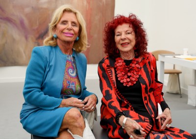 Ronnie Rubin and Eliane Gans at Frieze LA at the Santa Monica Airport on February 29, 2024 in Los Angeles, California.