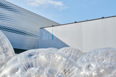 Photograph outside the convention center where Art Basel takes place.